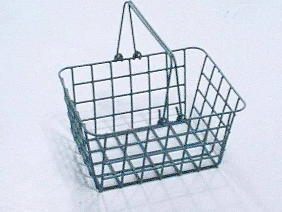 Canasta de compras de acero fabricado por ARANSA — Canasta de autoservicio con asa reforzada.